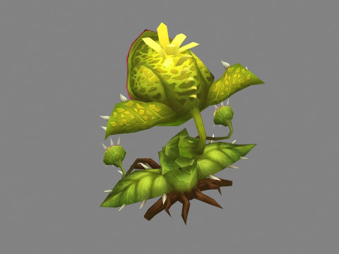 Flower Demon - Big mouth flower monster 3D Model