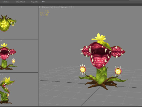 Flower Demon - Big mouth flower monster 3D Model
