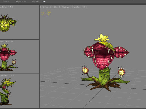 Flower Demon - Big mouth flower monster 3D Model