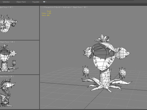 Flower Demon - Big mouth flower monster 3D Model