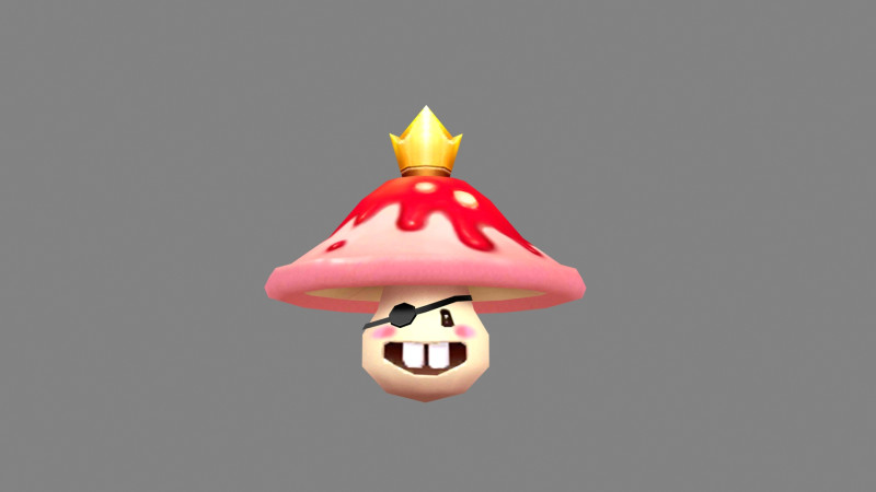 Cartoon Red Mushroom Monster - Poisonous Mushroom King 3D Model .c4d .max .obj .3ds .fbx .stl .blend 