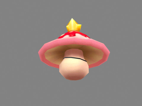 Cartoon Red Mushroom Monster - Poisonous Mushroom King 3D Model