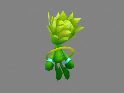 Cartoon forest elf - Green summoned beast 3D मॉडल