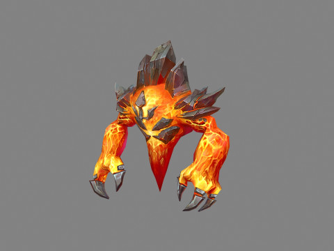 Cartoon Balrog - stone monster - rock devil 3D Model