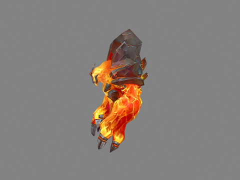 Cartoon Balrog - stone monster - rock devil 3D Model