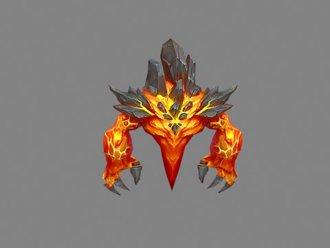 Cartoon Balrog - stone monster - rock devil 3D Model