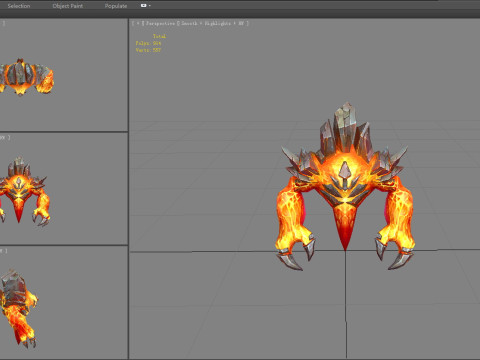 Cartoon Balrog - stone monster - rock devil 3D Model