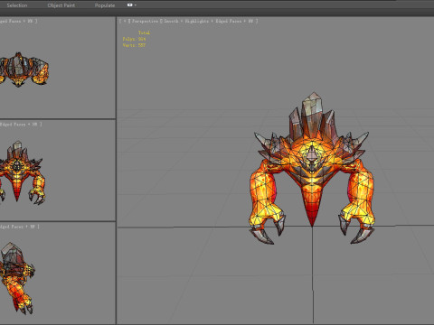 Cartoon Balrog - stone monster - rock devil 3D Model