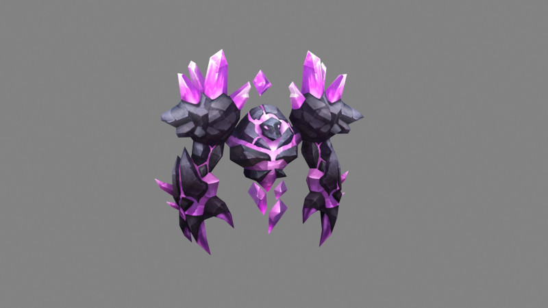 Amethyst stone monster - rock devil Model 3D .c4d .max .obj .3ds .fbx .stl .blend 