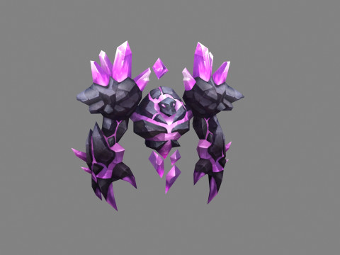 Amethyst stone monster - rock devil Modèle 3D