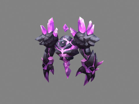 Amethyst stone monster - rock devil Model 3D