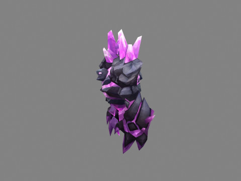 Amethyst stone monster - rock devil Model 3D