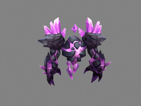 Amethyst stone monster - rock devil Model 3D