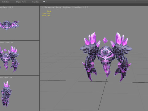 Amethyst stone monster - rock devil Model 3D