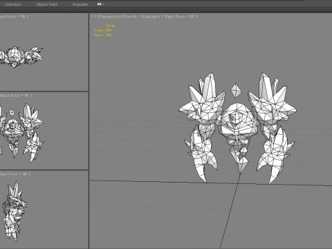 Amethyst stone monster - rock devil Model 3D