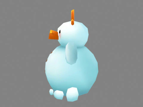 Cartoon Antlers Snowman 3D Model