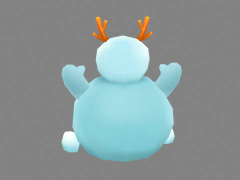 Cartoon Antlers Snowman 3D Model