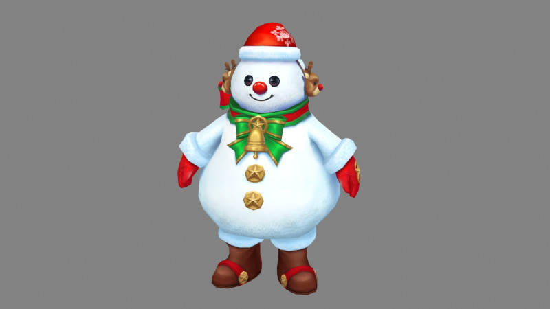 Cartoon christmas snowman character Modelo 3D .c4d .max .obj .3ds .fbx .stl .blend 