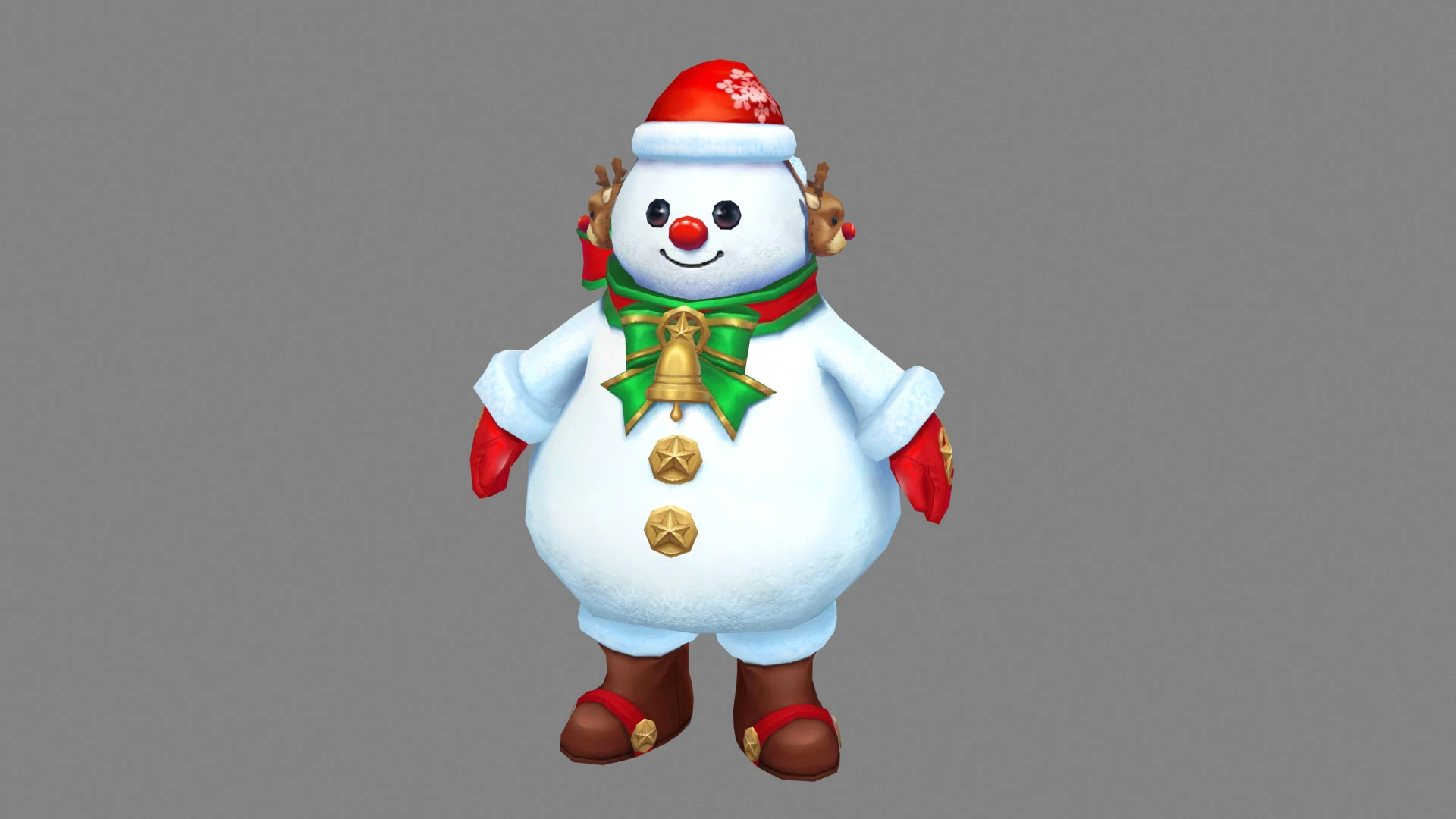 Cartoon christmas snowman character 3D Model .c4d .max .obj .3ds .fbx .stl .blend 