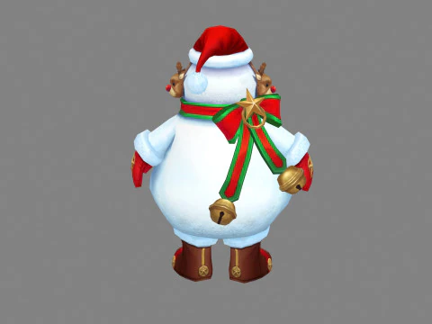 Cartoon christmas snowman character 3D Model