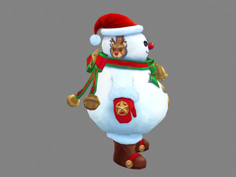 Cartoon christmas snowman character Modelo 3D