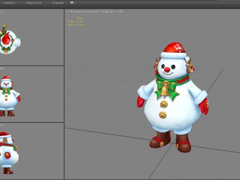 Cartoon christmas snowman character Modelo 3D