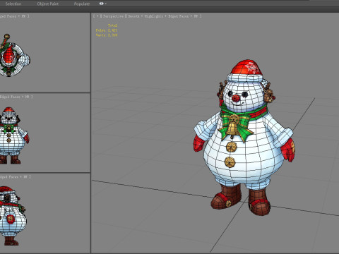 Cartoon christmas snowman character Modelo 3D