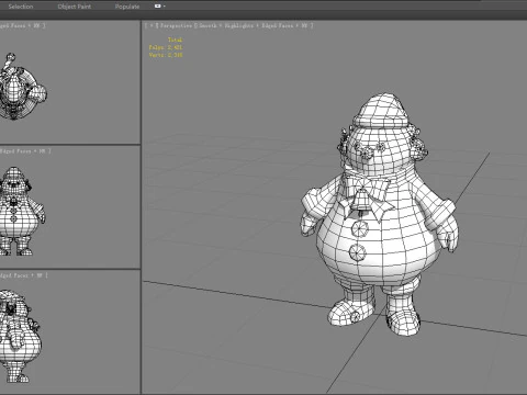 Cartoon christmas snowman character 3D Model