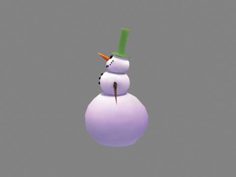 Cartoon Umbrella Gentleman Snowman Modello 3D