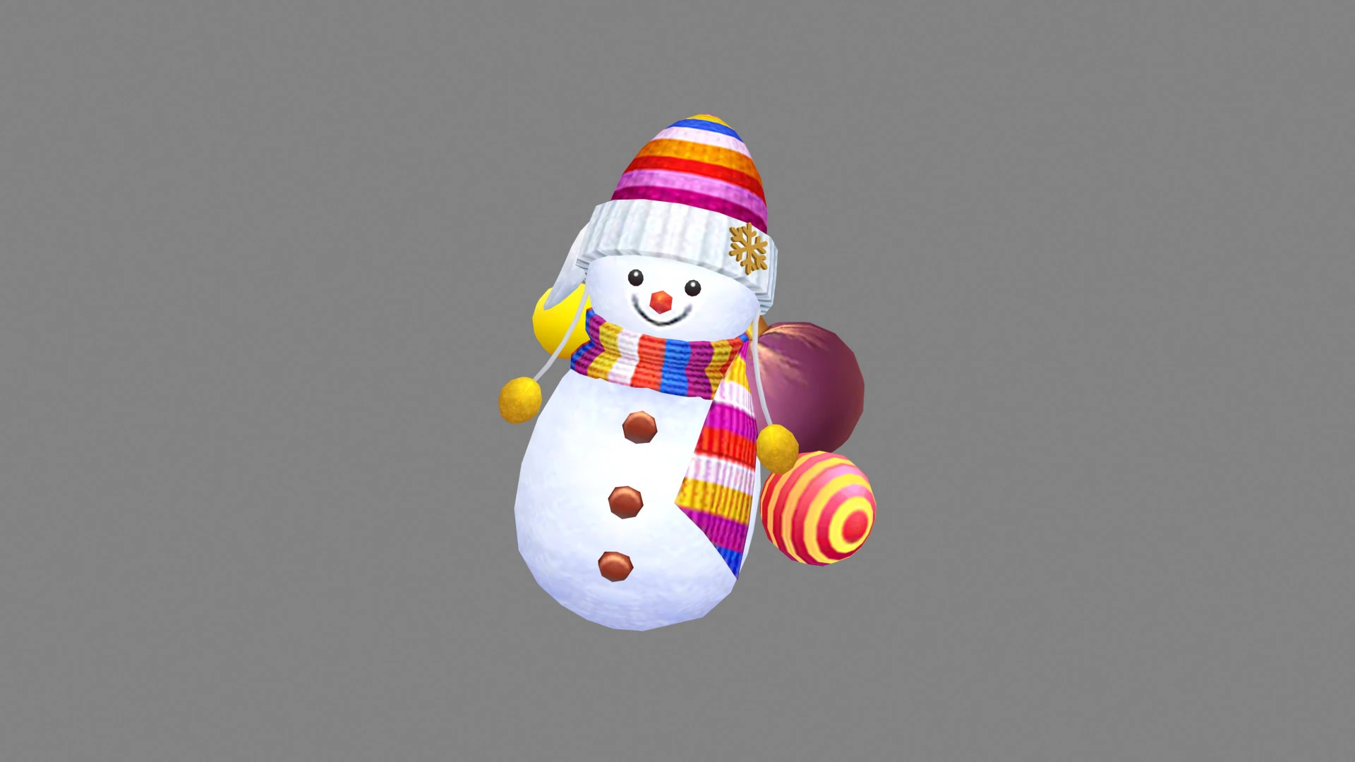 Cartoon Snowman Backpack 3D Model .c4d .max .obj .3ds .fbx .stl .blend 