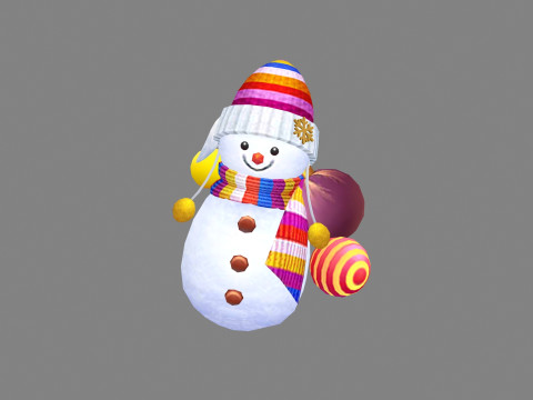 Cartoon Snowman Backpack Modelo 3D