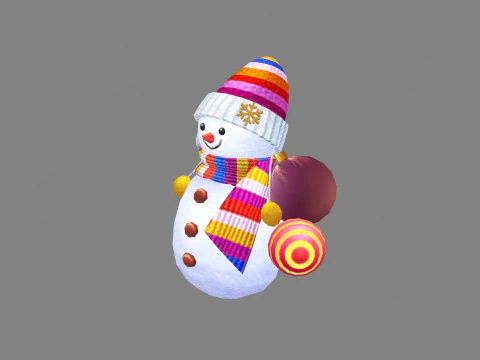 Cartoon Snowman Backpack 3D Model