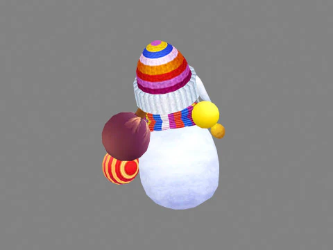 Cartoon Snowman Backpack 3D Model