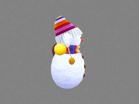 Cartoon Snowman Backpack 3D Model