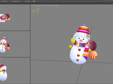 Cartoon Snowman Backpack 3D Model