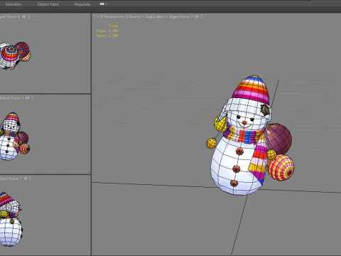 Cartoon Snowman Backpack 3D Model