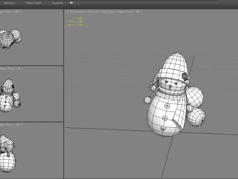Cartoon Snowman Backpack 3D Model