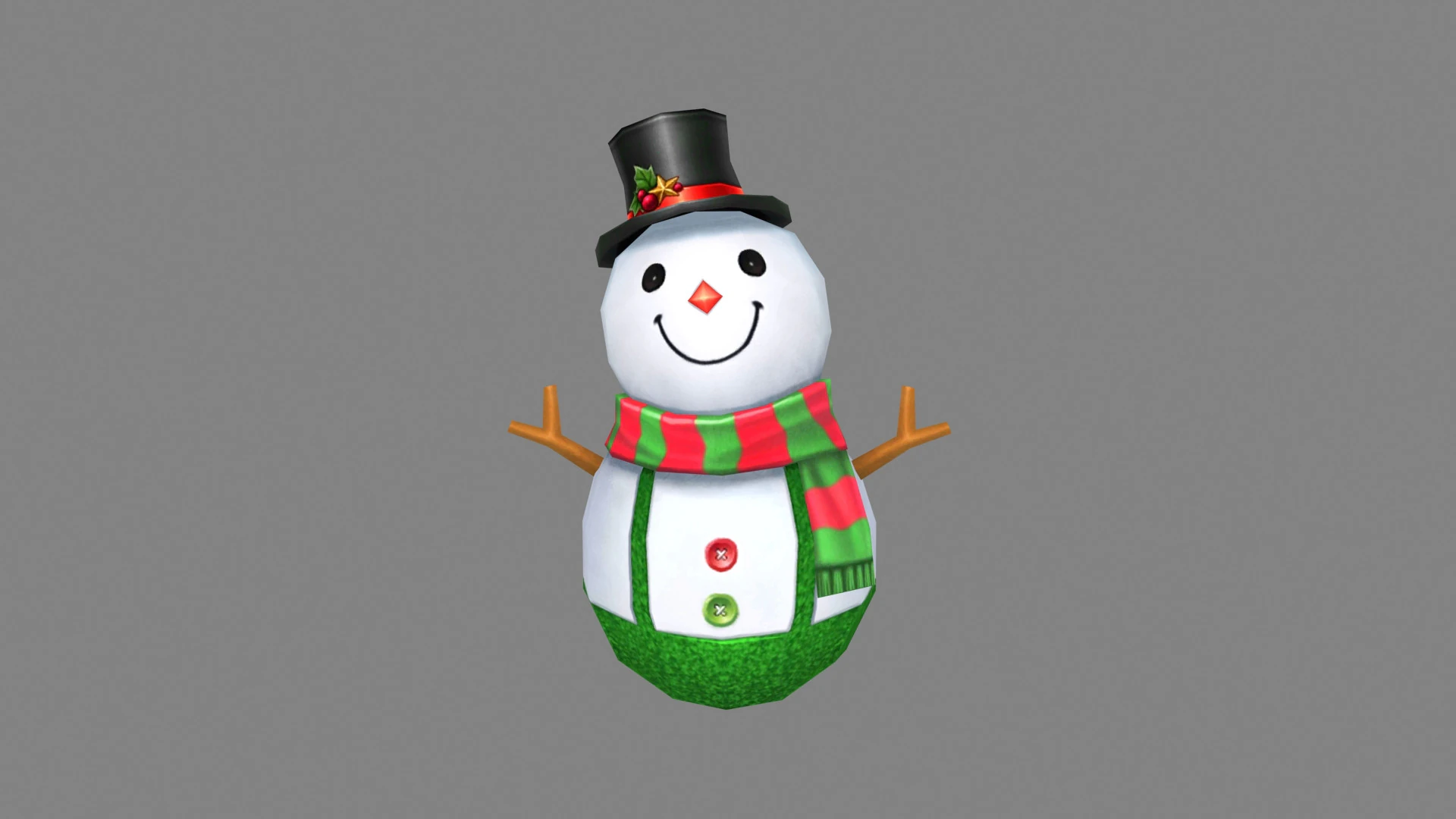 Cartoon Christmas Snowman Backpack 3D Model .c4d .max .obj .3ds .fbx .stl .blend