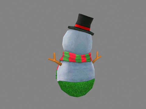Cartoon Christmas Snowman Backpack 3D Model