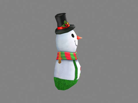 Cartoon Christmas Snowman Backpack 3D Model