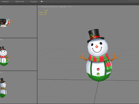 Cartoon Christmas Snowman Backpack Modelo 3D