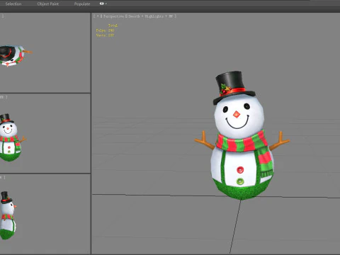 Cartoon Christmas Snowman Backpack 3D Model