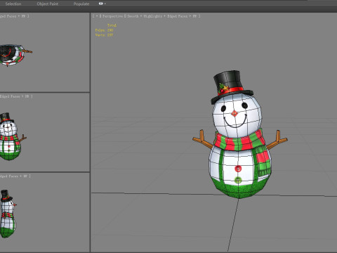 Cartoon Christmas Snowman Backpack Modelo 3D