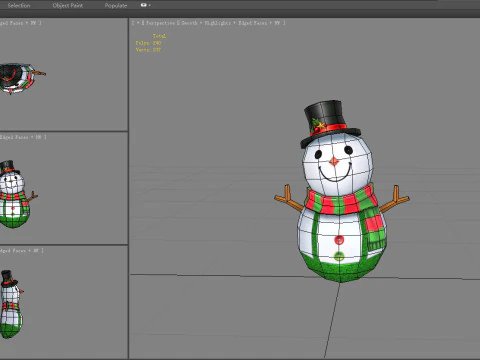 Cartoon Christmas Snowman Backpack 3D Model
