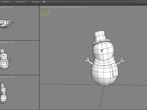 Cartoon Christmas Snowman Backpack 3D Model
