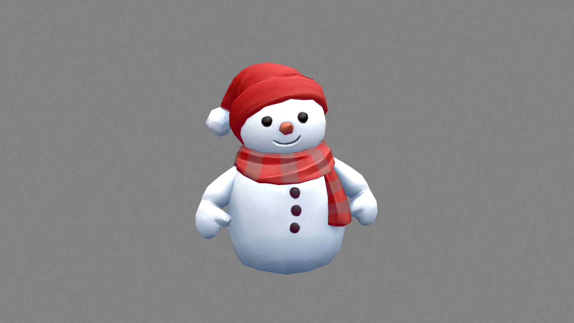 Cartoon scarf snowman character 3D Model .c4d .max .obj .3ds .fbx .stl .blend 