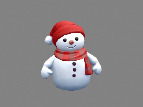 Cartoon scarf snowman character Modelo 3D