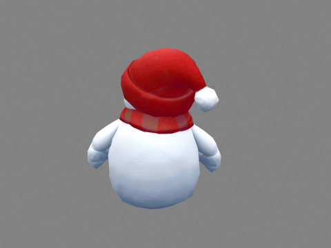 Cartoon scarf snowman character 3D Model