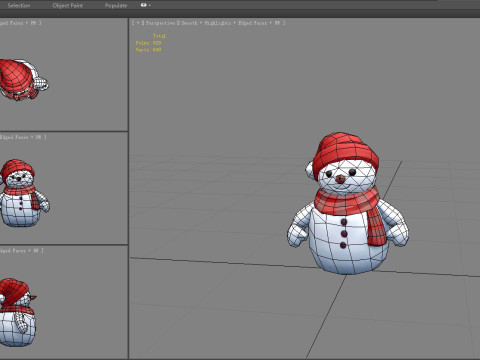Cartoon scarf snowman character 3D Model