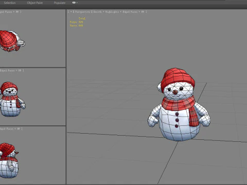 Cartoon scarf snowman character 3D Model